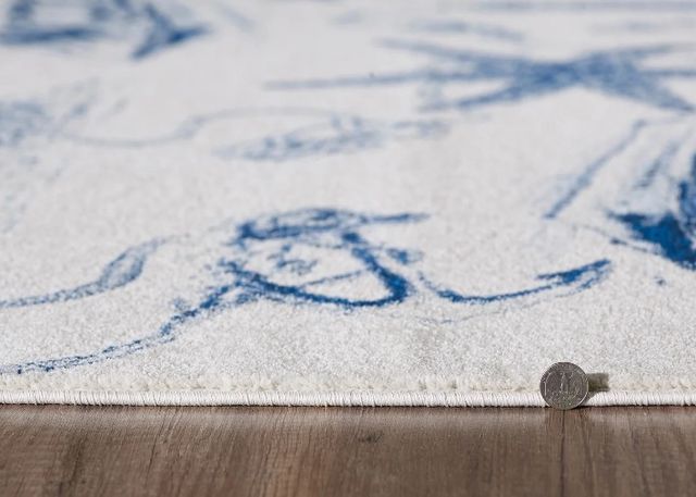 KAS Rugs Stella Ivory/Navy Coast 5'x8' Area Rug-2