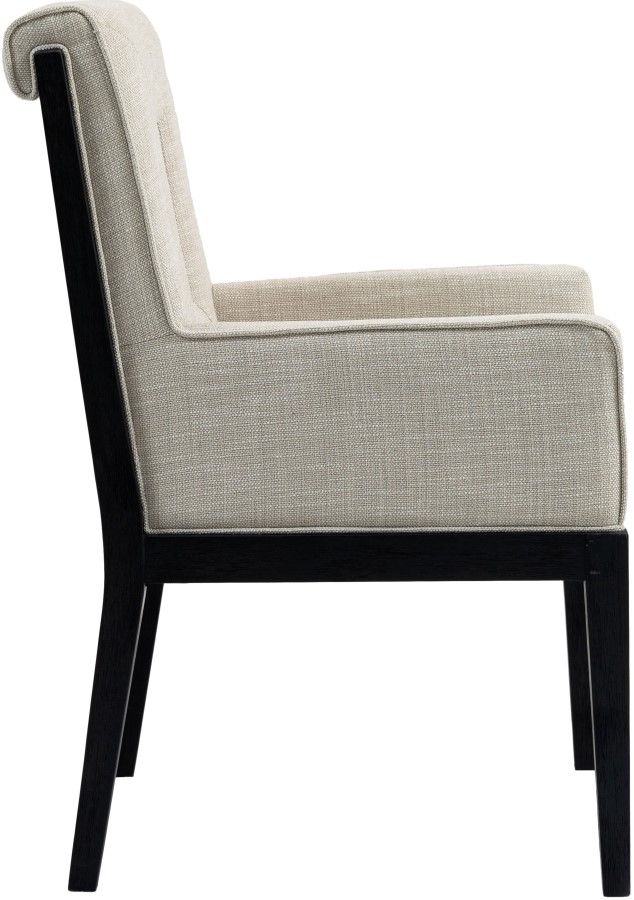Meridian Furniture Gwendolyn Cream/Black Linen Textured Upholstered Dining Chair-2