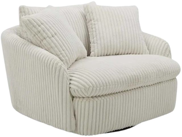 Clearance Parker House® Boomer Mega Ivory Swivel Chair-2
