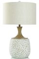 Stylecraft Brown/White Carved Roanoke Table Lamp-0