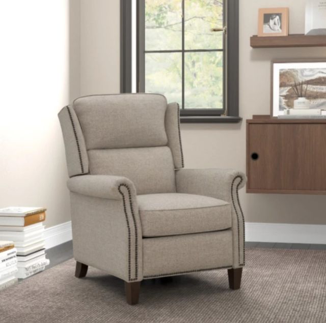 BarcaLounger® Shasta Linen Gray Manual Recliner-1