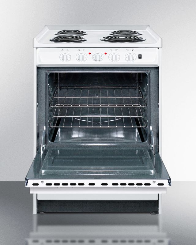 Summit® 24" White Slide-In Electric Range-1