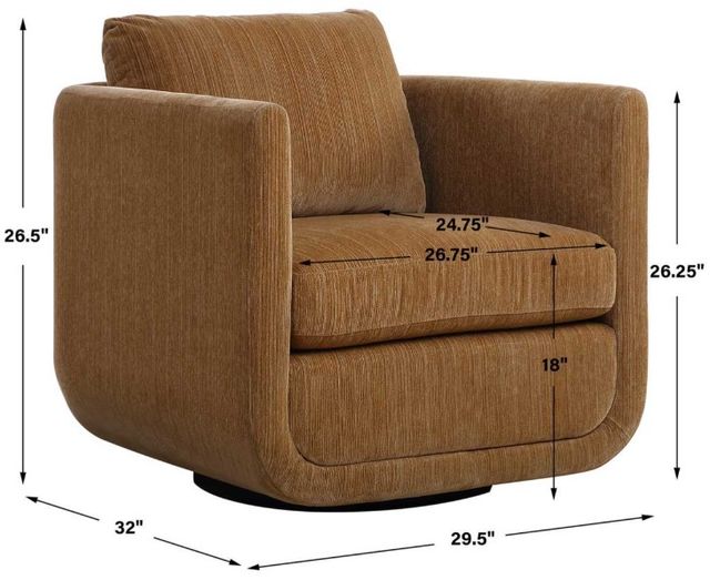 Uttermost® Abound Ginger Swivel Chair-2