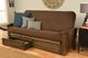 Kodiak Furniture Washington Linen Cocoa/Rustic Walnut Full Storage Futon with Mattress-1