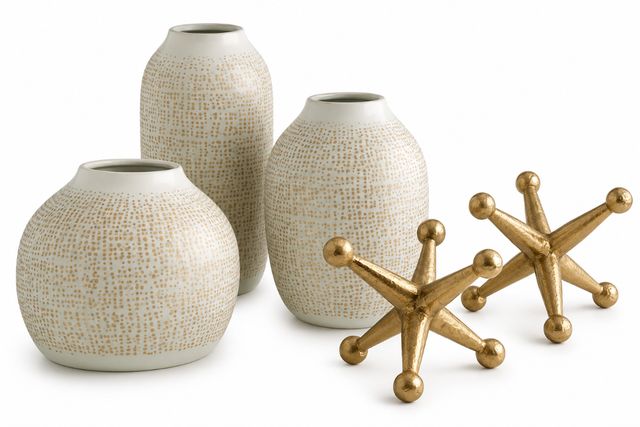 Signature Design by Ashley® Vinburn 5-Piece Gold/White Accessory Set-0