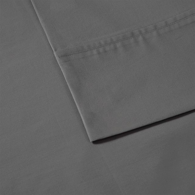 Olliix by Madison Park Peached Percale Charcoal Full Cotton Sheet Set-1