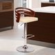 Armen Living Adele Chrome/Cream/Walnut Swivel Bar Stool-1
