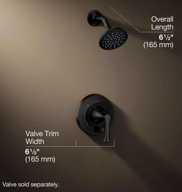 KOHLER® Buckley™ Rite-Temp® Matte Black 1.75 GPM Shower Trim Kit with Push-Button Diverter-2
