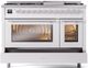 Ilve® Professional Plus II 48" White Pro Style Dual Fuel Range-4