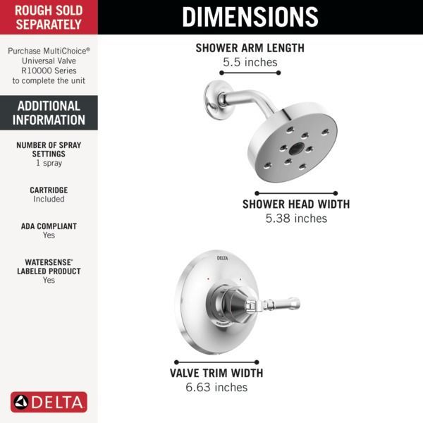 Delta Broderick® 14 Series Lumicoat® Chrome Shower Trim-1