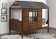 Donco Kids Log Cabin Rustic Walnut Youth Twin Low Loft Bed-1
