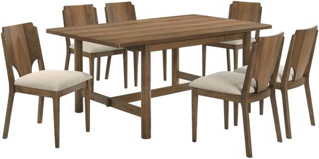 Coaster® Biltmore 7-Piece Beige/Walnut Dining Set-0
