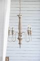 A & B Home White Distressed and Natural 4-Light Chandelier-5
