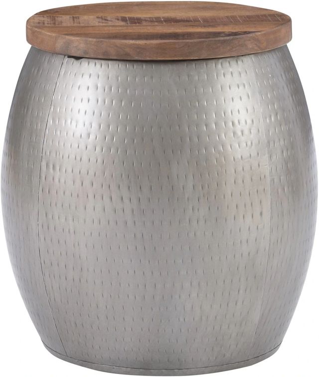 Powell® Dreyfus Silver Drum Side Table-0