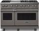 Viking® 5 Series 48" Damascus Gray Pro Style Gas (LP) Range with Polished Chrome Trim-0
