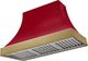 AGA Cascade 48" Piccadilly Red Wall Mounted Range Hood  with Antique Brass Trim-0