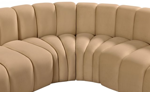 Meridian Furniture Arc 8-Piece Camel Velvet Sectional-2