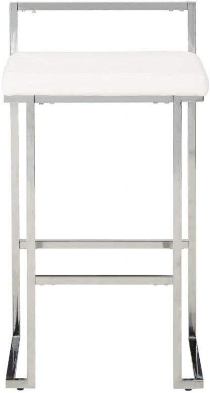 Signature Design by Ashley® Madanere White/Chrome Bar Stool-1