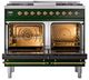 Ilve® Nostalgie II Noblesse 40'' Emerald Green Pro Style Dual Fuel Range with Brass Trim-1