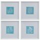 Bassett Mirror 4-Piece White Coral on Blue Framed Print Set-0