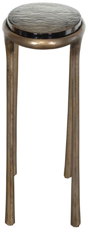 Uttermost® Ata Glass Top Oval Accent Table with Antique Brass Base-4