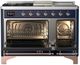 Ilve® Majestic III 48" Midnight Blue Pro Style Dual Fuel Liquid Propane Range with French Top and Copper Trim-1