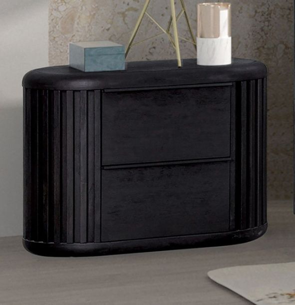 Furniture of America® Hildesheim Black 2 Drawer Nightstand-3