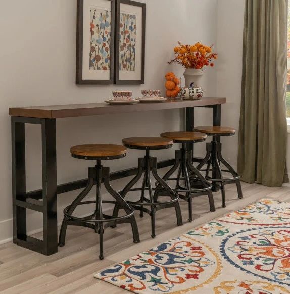 Powell® Haywood 5-Piece Brown/Gunmetal Sofa Bar Table Set-1