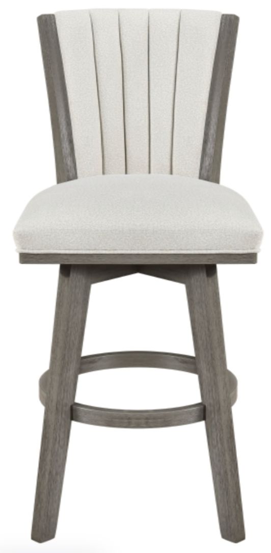 Homelegance® Corvallis Beige/Wire Brushed Gray Swivel Pub Height Chair-2