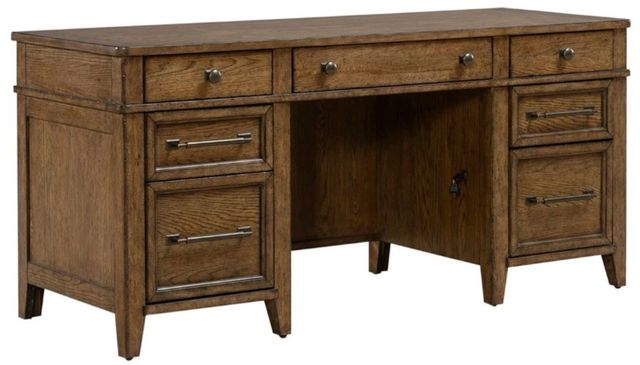 Liberty Furniture Carolina Park Amber Brown Junior Executive Credenza-0