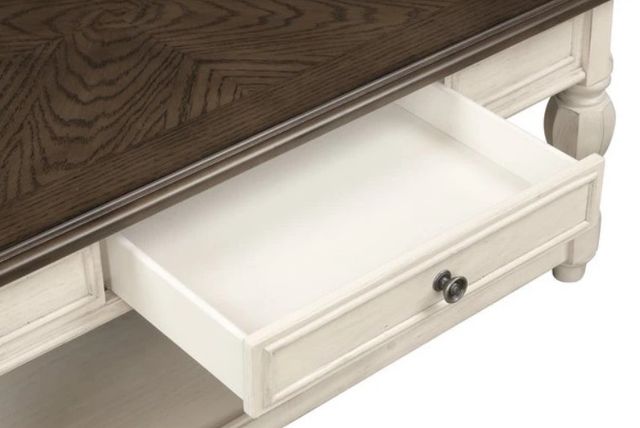 Bernards Linden Brown Cocktail Table with White Base-1