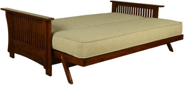 Kodiak Furniture Alexa Black Walnut/Monte Toro Pistachio Full Futon Frame with Mattress-1