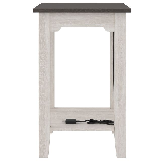 Signature Design by Ashley® Dorrinson Gray Chairside End Table ith Antique White Base-3