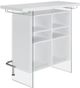 Coaster® White High Gloss Bar Unit with Footrest and Glass Side Panels-1