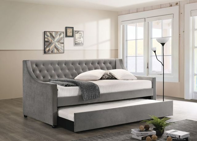 Coaster® Chatsboro Grey Upholstered Trundle Daybed -1