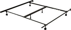 Beaudoin Black King Traditional Interlock Bed Frame with Casters and Glides