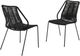 Armen Living Clip 2-Piece Black Metal/Rope Outdoor Dining Side Chair Set-0
