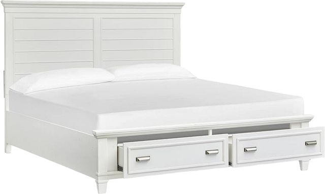 Magnussen Home® Charleston White Dove California King Panel Storage Bed-1