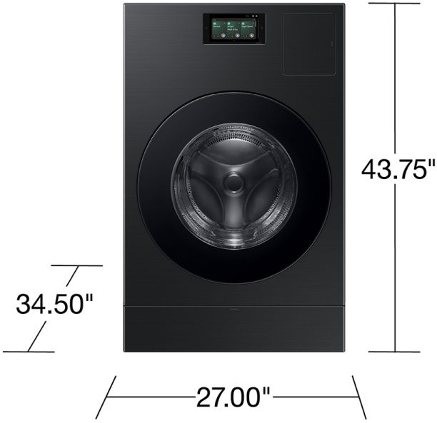 Samsung Bespoke AI 5.3 Cu. Ft. Brushed Black Washer Dryer Combo with AI Home -8