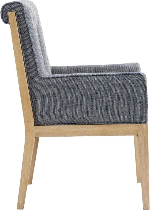Meridian Furniture Gwendolyn Navy/Natural Linen Textured Upholstered Dining Chair-3