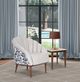 Michael Amini® Balboa White Marble End Table with Warm Walnut Legs-1