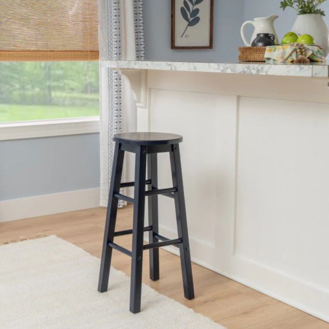Linon Abby Navy Round Barstool-1