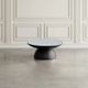 Jofran Inc. Circularity Black Round Cocktail Table with White Marble Top-1