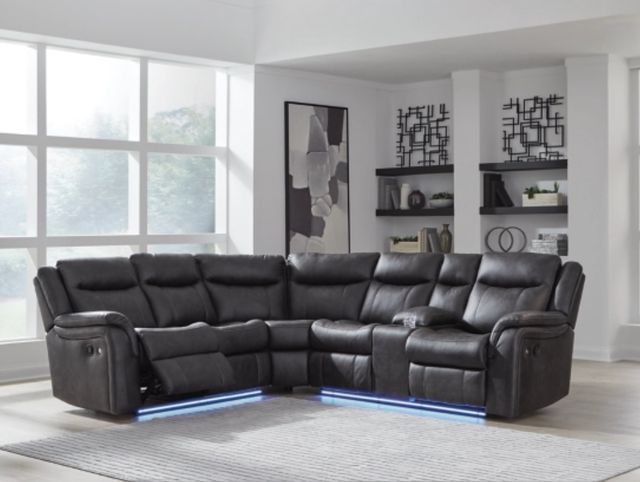 Signature Design by Ashley® Perarrygin Eclipse 2-Piece Carbon Curved Manual Reclining Sectional-1