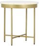 LR Home White Top Round Side Table with Gold Metal Base-1