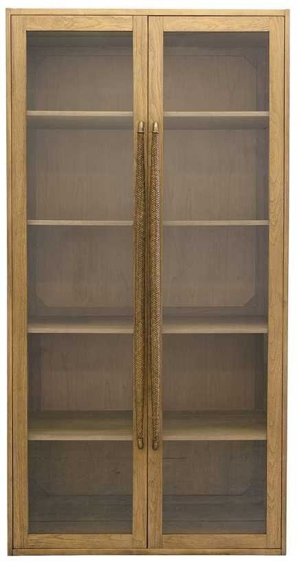 YHD Haya Brown Tall Teak Exposure Cabinet-2