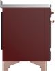 Ilve® Majestic III 48" Burgundy Pro Style Induction Range with Triple Glass Door and Copper Trim-4