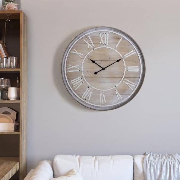 YHD Rustic Age Brown Wall Clock-1