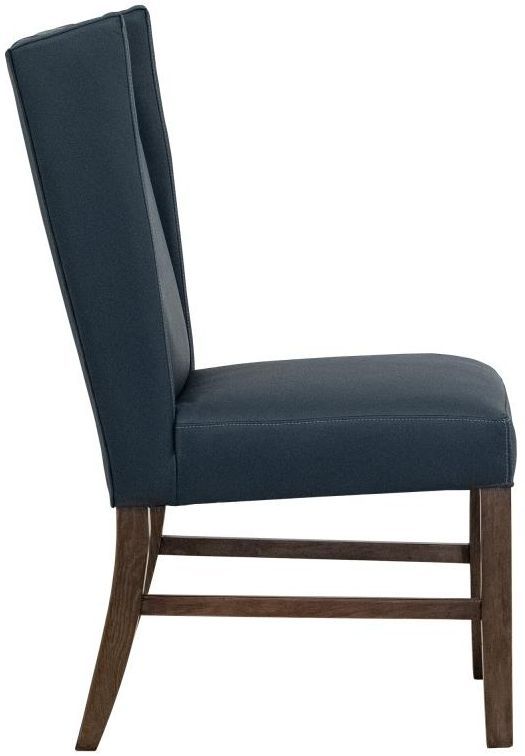 International Furniture Direct Forge Blue/Brown Leather Dining Side Chair-2
