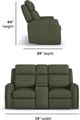 Flexsteel® Felix Forest Green Leather Power Reclining Loveseat with Console, Power Headrest and Lumbar-2
